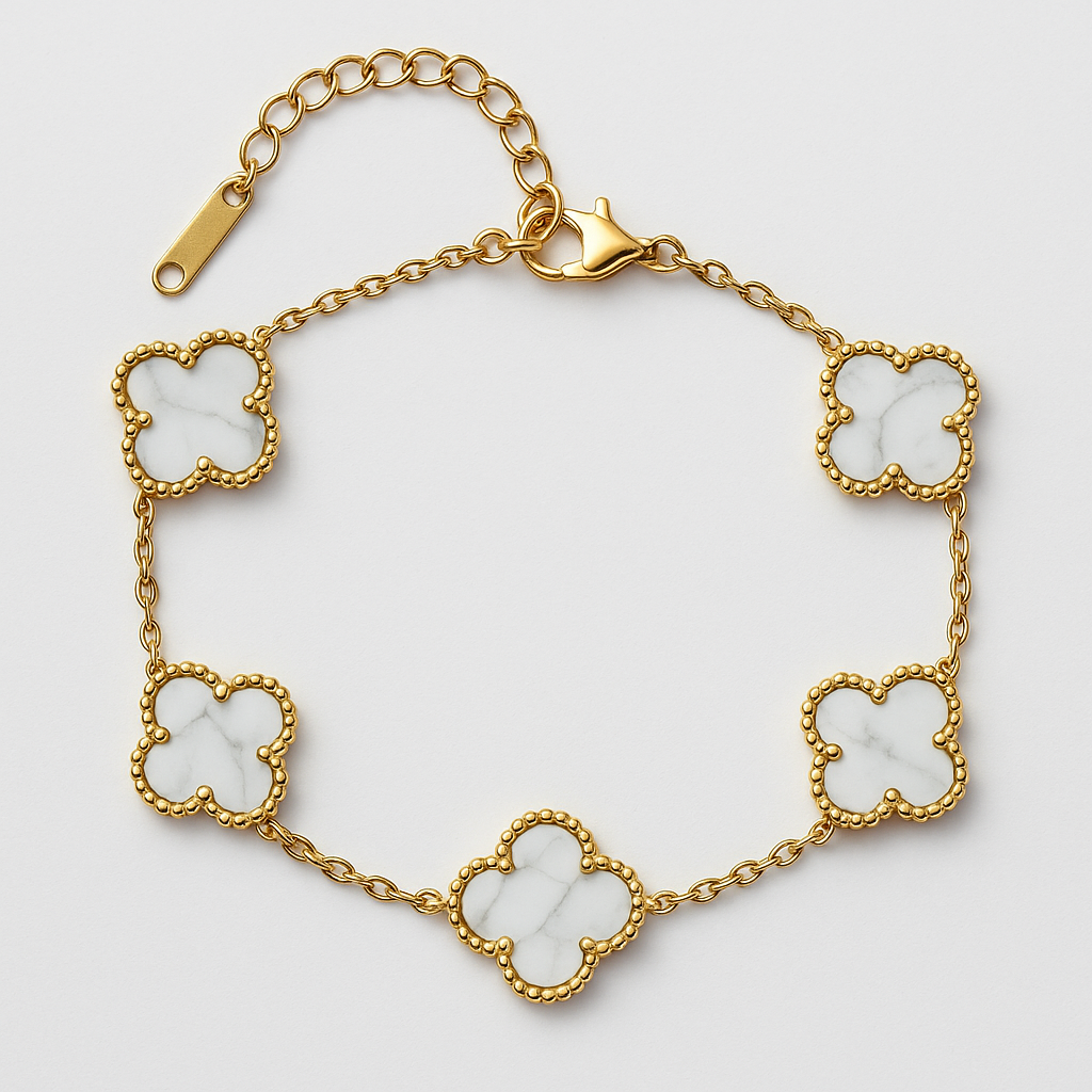 Pulsera de Trébol New Rich White