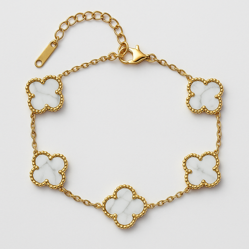 Pulsera de Trébol New Rich White